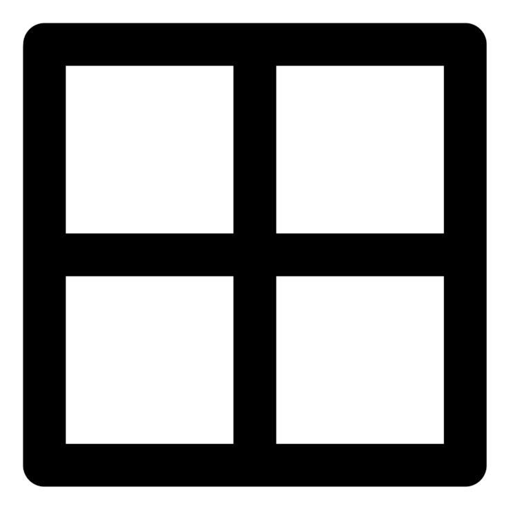 Computer Icons Four Square Shape Grid - Icono De Ventana Png (750x750), Png Download
