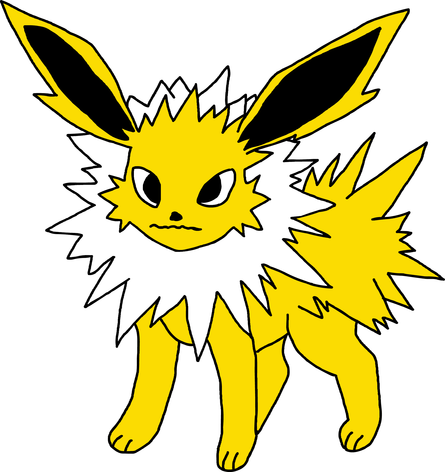 I Drew Jolteon's Eyes Wrong, Ended Up Looking Really - Pokemons Jolteon (1881x1996), Png Download