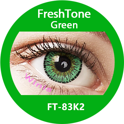 Freshtone Eye To Eye Green 1 Year 15mm 3 Tone Big Eyes - Freshtone Bronze Super Natural Opaque Contact Lenses (423x423), Png Download