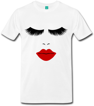 White Fashion Face Silhouette Red Lips Lashes Eyelashes And Red Lips Full Size Png Download Seekpng