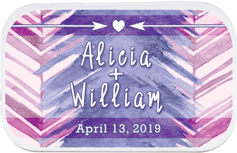 Watercolor Chevron Personalized Wedding Mint Tins - Eye Shadow (500x500), Png Download