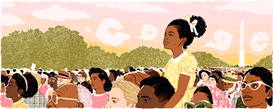 Google's Version Of History - Mlk Google Doodle 2018 (550x220), Png Download