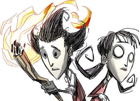 Dst Website Wilson And Willow - Don T Starve Together Png (528x333), Png Download