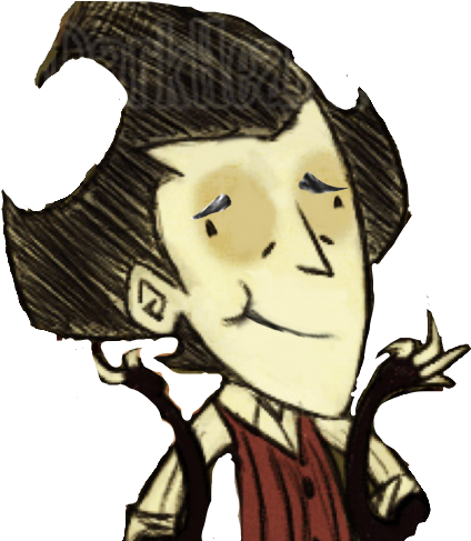 Wilson Shrug - Don T Starve Together Wilson Png (447x486), Png Download