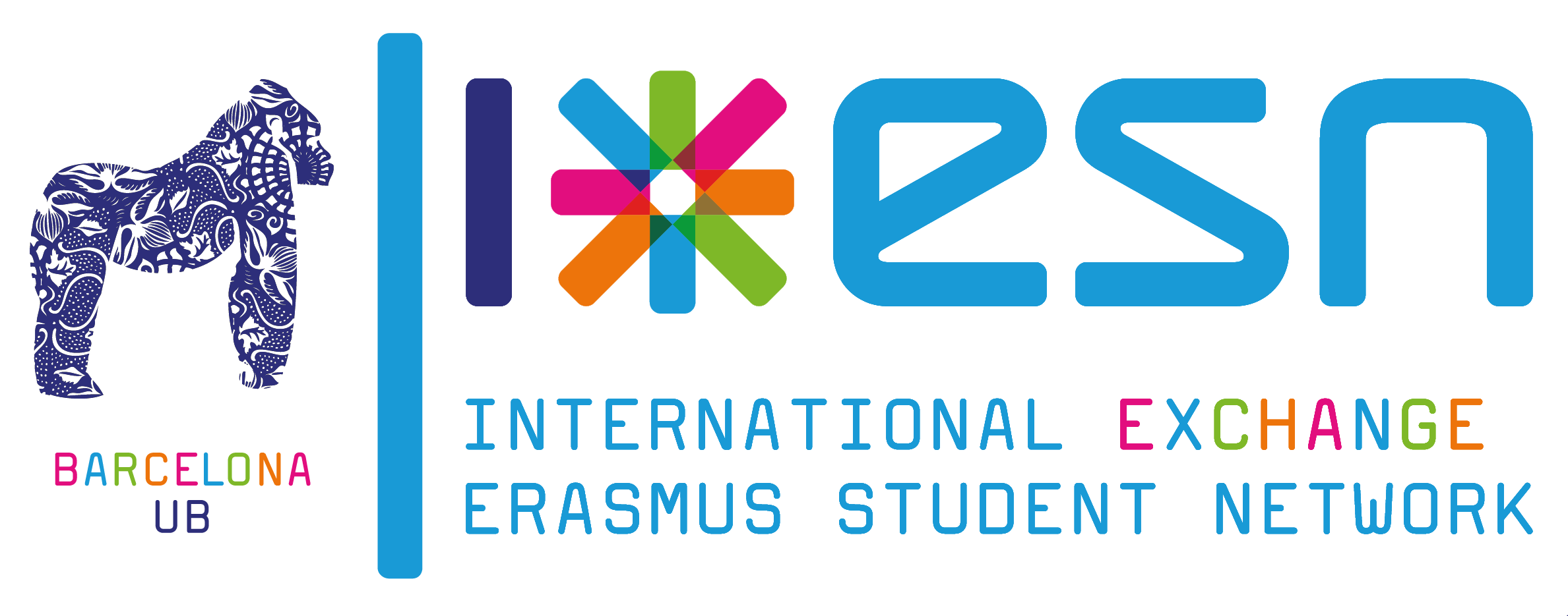 Esn Barcelona Ub - Erasmus Student Network (2377x935), Png Download