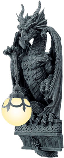 Dragon Hanging Orb Lamp - Dragon Wall Candle Holder (555x555), Png Download