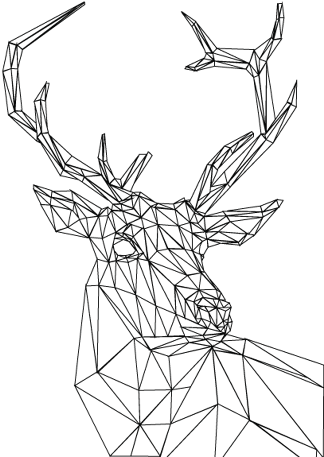 Deer Transparent Geometric - Sketch (670x473), Png Download