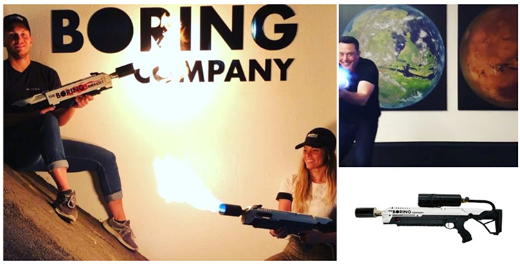 Elon Musk - Elon Musk With Flamethrower (750x500), Png Download