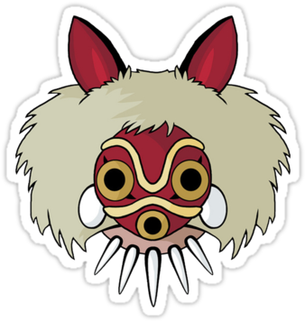 Transparent Totoro Princess Mononoke - Studio Ghibli Stickers Mononoke (375x360), Png Download