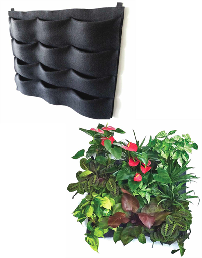 12 Pocket Unit - Felt System Vertical Garden (400x511), Png Download