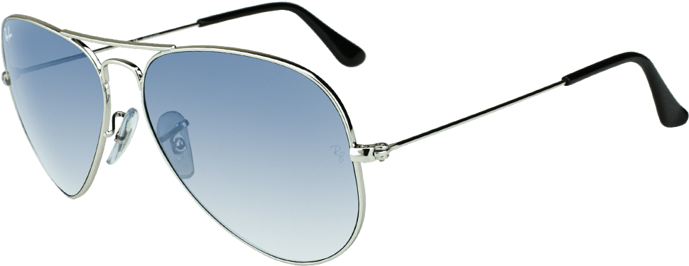 Ray Ban Rb3025 0033f 58 Aviator Silver Blue Gradient - Reflection (1000x600), Png Download