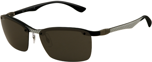 Ray Ban Rb8312 Tech Light Carbon Black Rubber Sunglasses - Ray Ban P Erika Havana (500x300), Png Download