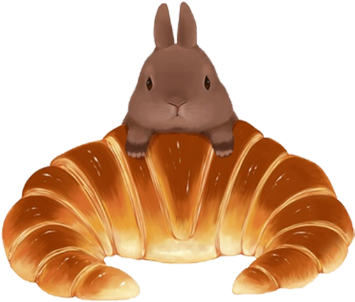 Croissant Drawing Anime Illustration - Bunny Croissant (697x500), Png Download