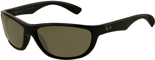 Ray Ban Rb4188 Black Polarised Sunglasses - Ray-ban Rb4188 Black, Green Lenses - Rb4188 (500x300), Png Download