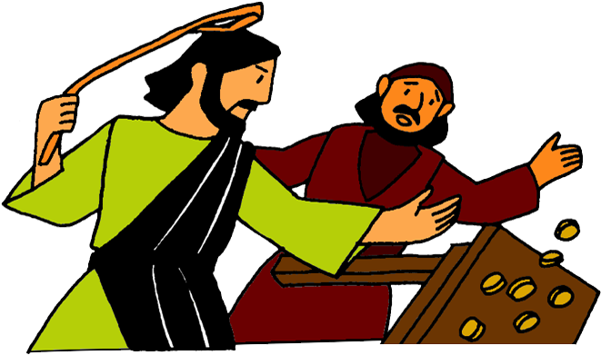 Preacher In Robe With Arms Outstretched Png - Jesus Chased The Money Changers (700x467), Png Download