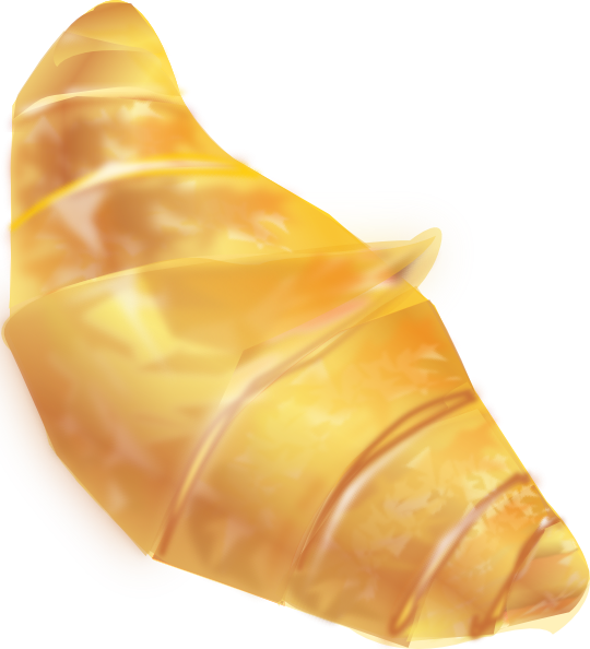 Golden Croissant - French Food Clip Art (540x594), Png Download