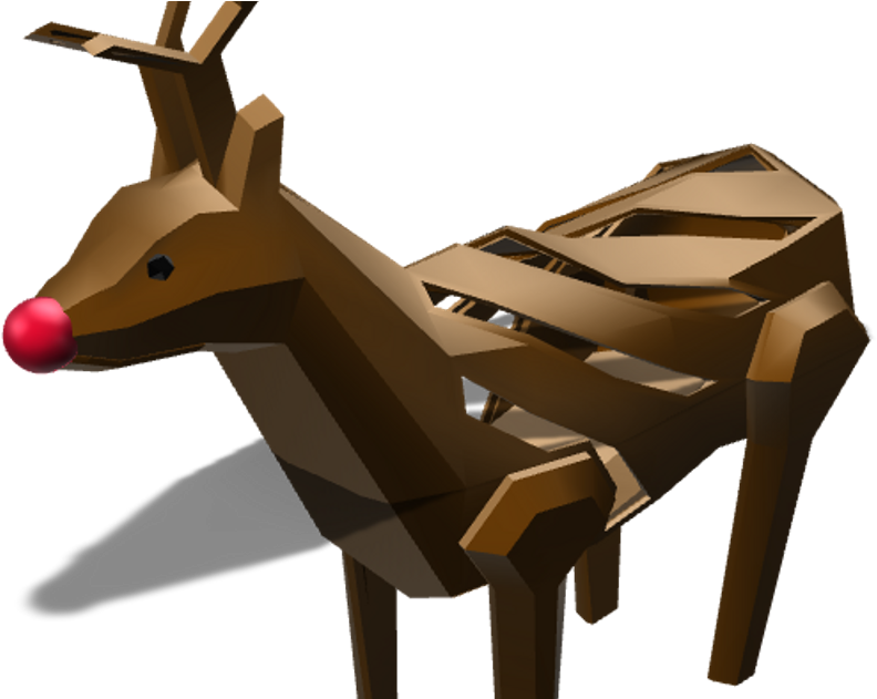 Low Poly Rudolph The Red Nosed Reindeer - Reindeer (1200x630), Png Download