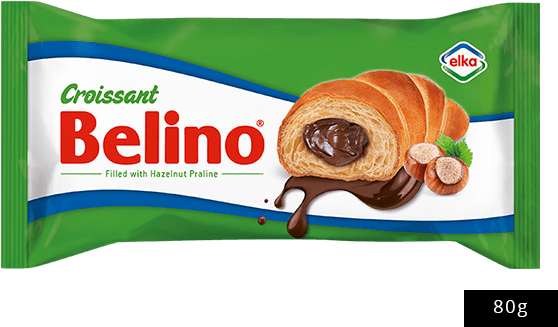 Belino Croissant Filled With Hazelnut Praline 80g 20 - Jam (576x384), Png Download