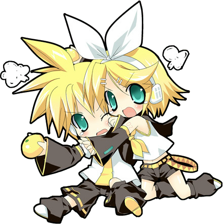 Chibi Png Hd - Kagamine Rin Len Chibi (439x440), Png Download