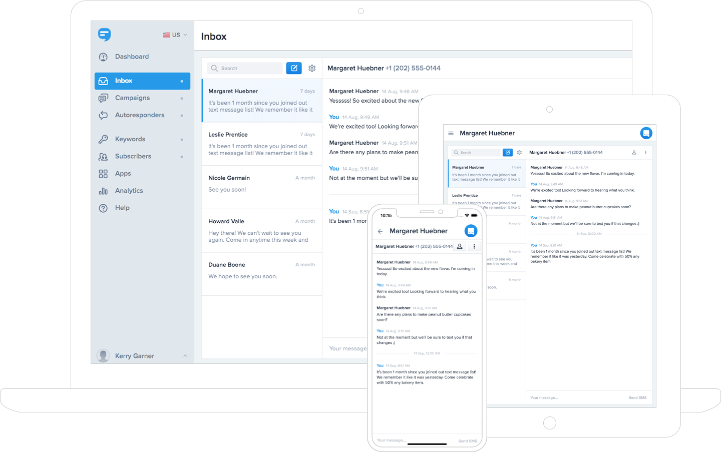 Simpletexting's Responsive Text Messaging Inbox - Direct Text Marketing (1440x903), Png Download