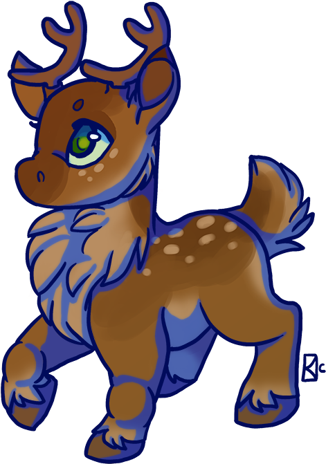 Reindeer Clipart Chibi - Chibi Reindeer (600x695), Png Download