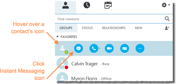 Instant Messaging With Skype For Business For Windows - Skype For Business Video Icons (620x289), Png Download