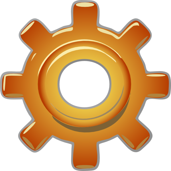 Gold Clipart Gears - Single Gear Clipart (600x601), Png Download