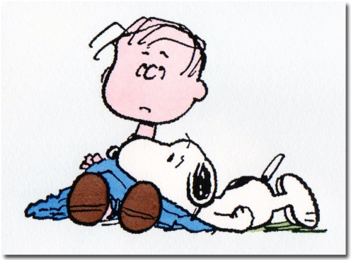 Peanuts "happiness" - Linus And Snoopy (500x500), Png Download