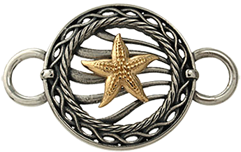 Starfish In Circle Fancy Open Wave Frame Topper - Engine (360x360), Png Download