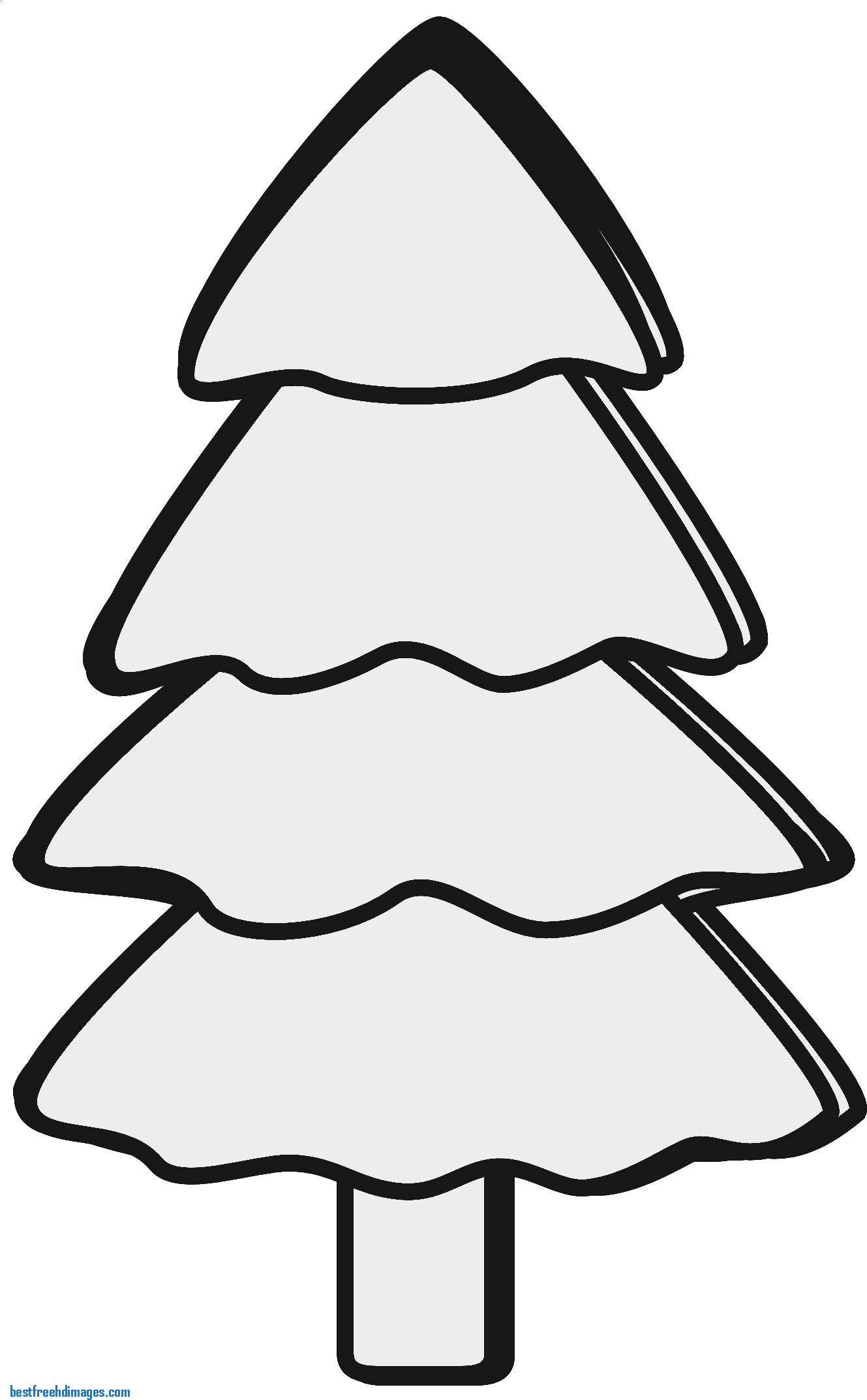 Christmas Tree Line Art Free Clip Art Free Clip Art - Tree Clipart Black And White (1331x2159), Png Download