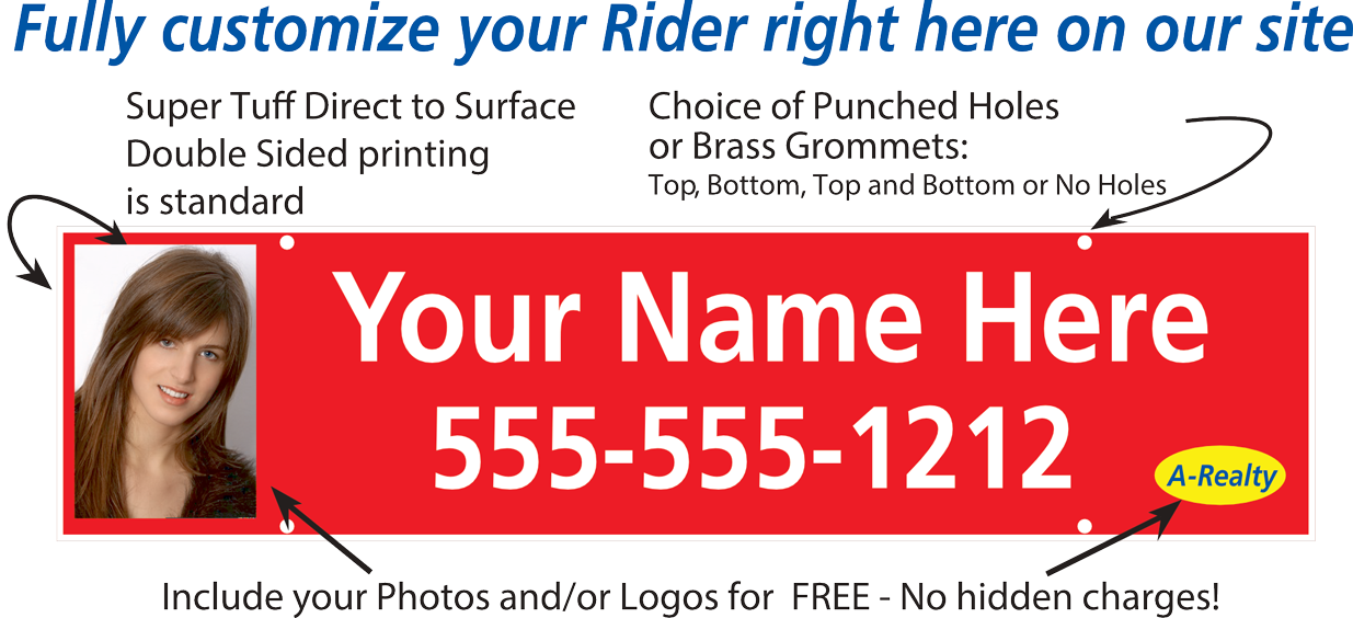 Realtor Sign Riders (1235x564), Png Download
