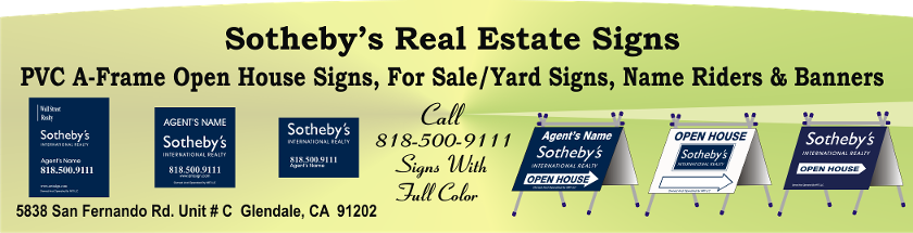 Sotheby's Real Estate Signs - Sothebys Open House Signs (840x215), Png Download