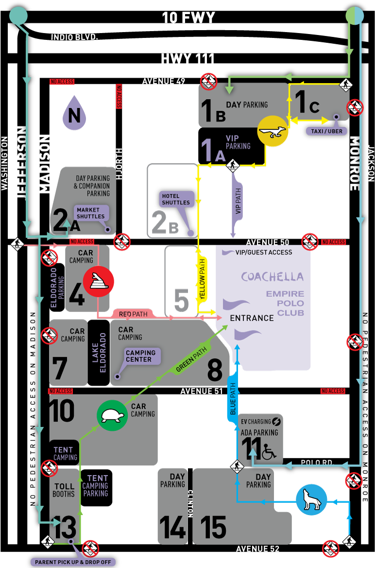 I Imagine They Will Be Similar For This Year's Festival - Coachella Parking Coachella Map 2018 (800x1170), Png Download