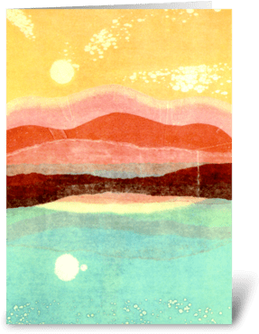 Earth And Sky By Katherine Hagstrum Greeting Card - Greeting Card (350x396), Png Download