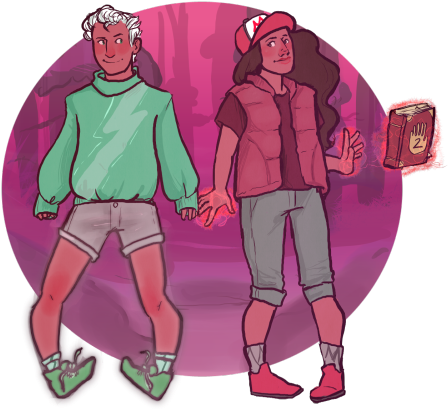 Mystery Twins Mystery Twins - Gravity Falls Witch Au (500x516), Png Download
