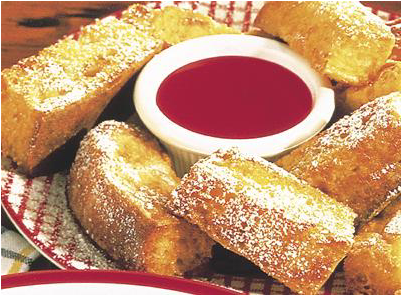 French Toast Sticks With Strawberry Syrup - Banana Bread (570x570), Png Download