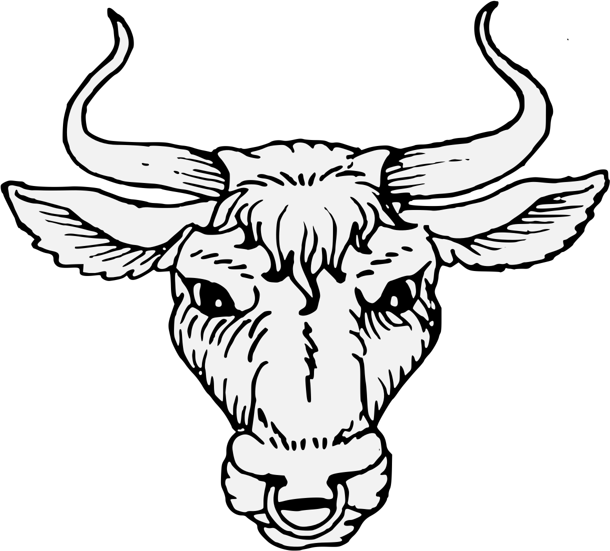 Bull's Head Cabossed - Heraldic Bull Head (1237x1109), Png Download