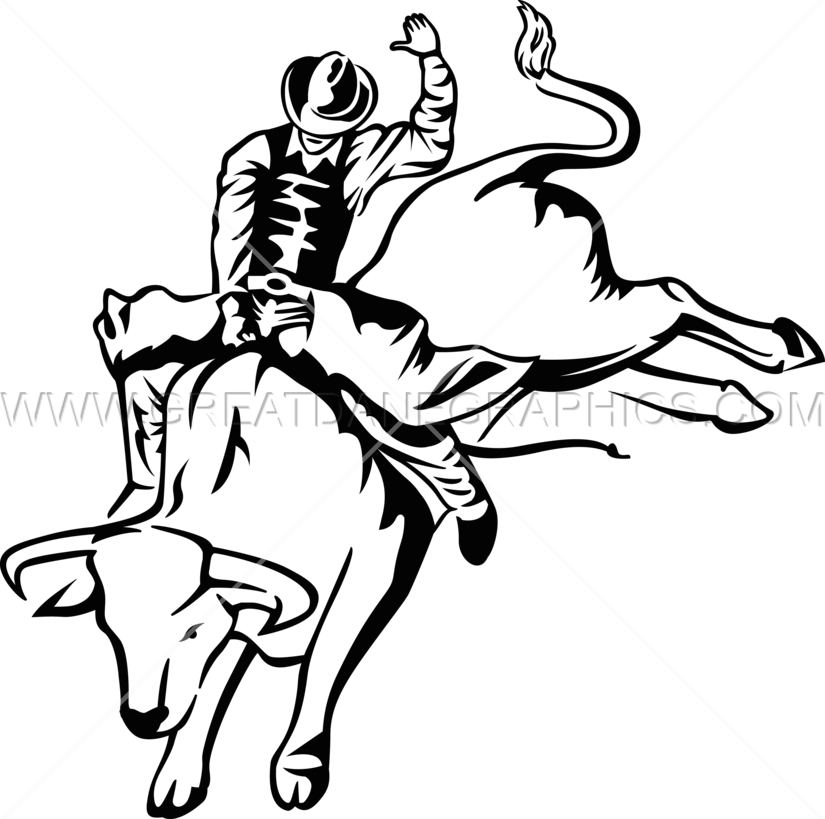 Drawn Bull Bull Riding - Bull Rider Clip Art (825x819), Png Download