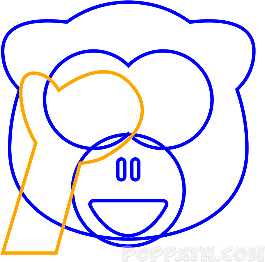 Draw One Hand Over The Left Eye - Imagenes De Emojis De Caca Para Dibujar (1000x1000), Png Download