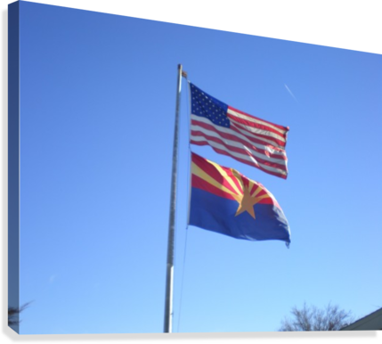 Us And Arizona Flag Canvas Print - Flag (429x386), Png Download