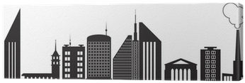 Nine Silhouettes Of City Buildings - Skyline (400x400), Png Download
