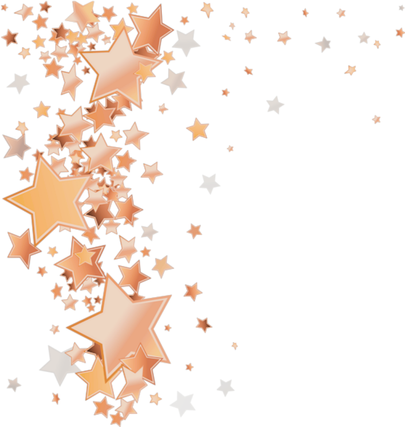 Rosegold Stars Star Falling Border - Transparent Background Star Border (1024x1024), Png Download