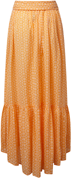 Nicole Tangerine And White Daisy Eyelet Skirt - Skirt (414x600), Png Download