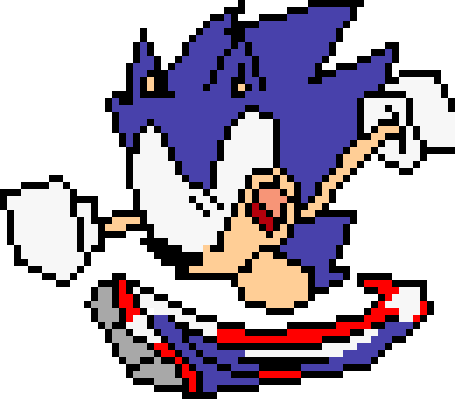 Sonic Running By Heavy Daddy3 - Pixel Art Sonic Running (650x570), Png Download