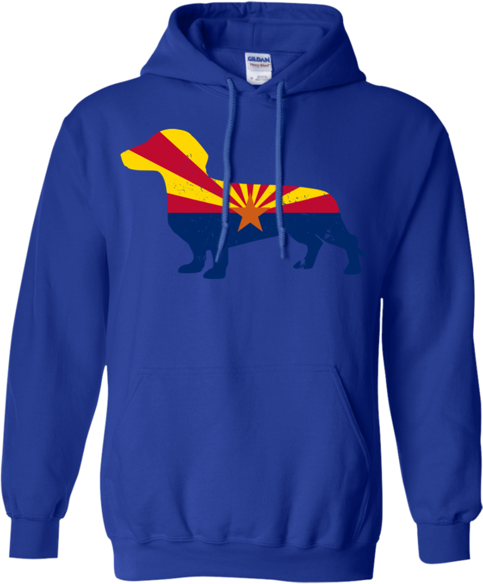 Dachshund Arizona Flag Pullover Hoodie 8 Oz - T-shirt (1155x1155), Png Download