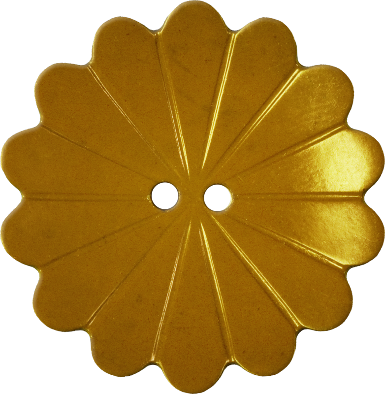 Floral Button With Fourteen Petals, Gold - Amarillo (782x800), Png Download