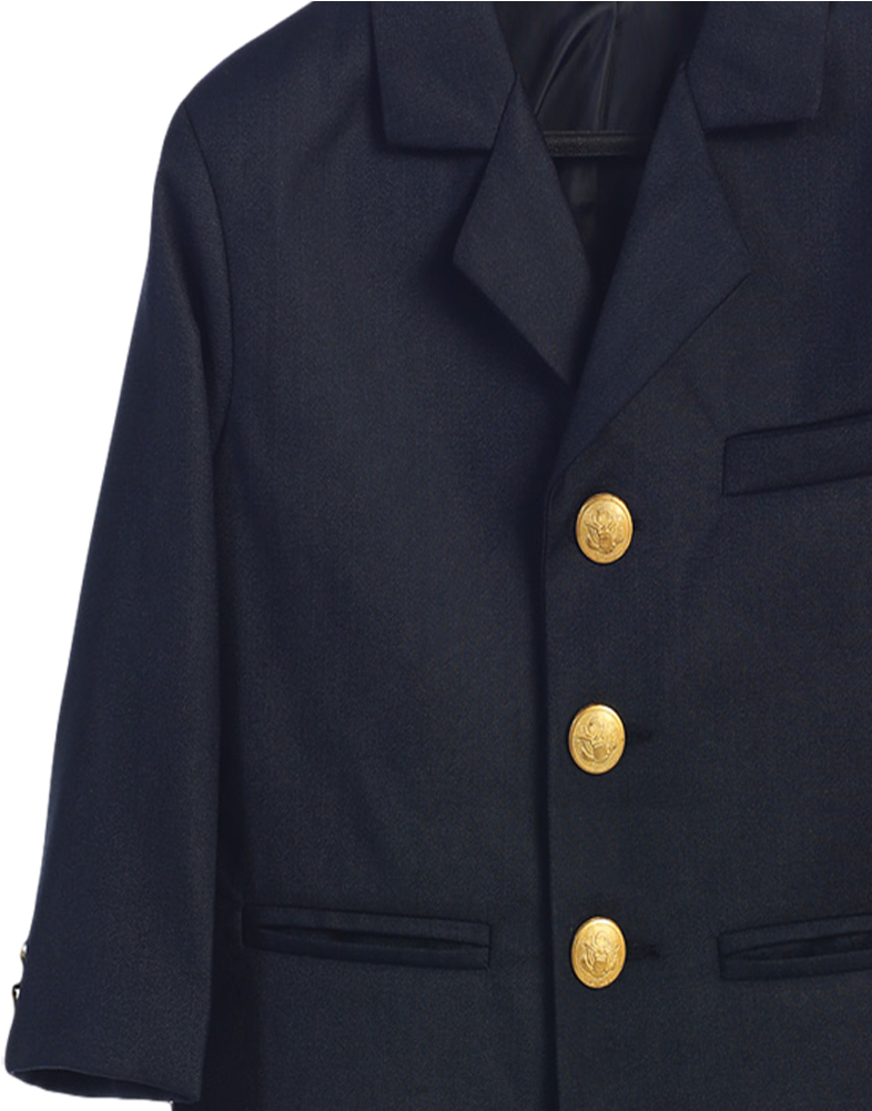 Boys Navy Blue Blazer With Gold Buttons - Button (800x1000), Png Download