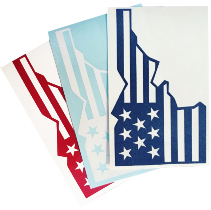 Star Spangled Idaho Sticker - Idaho (900x877), Png Download