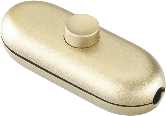 Gold Button Inline Cable Lamp Switch - Latching Relay (600x600), Png Download