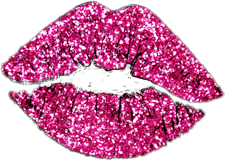 Stickers Kiss Pink Sparkle - Pink Glitter Lips Transparent (1024x1832), Png Download